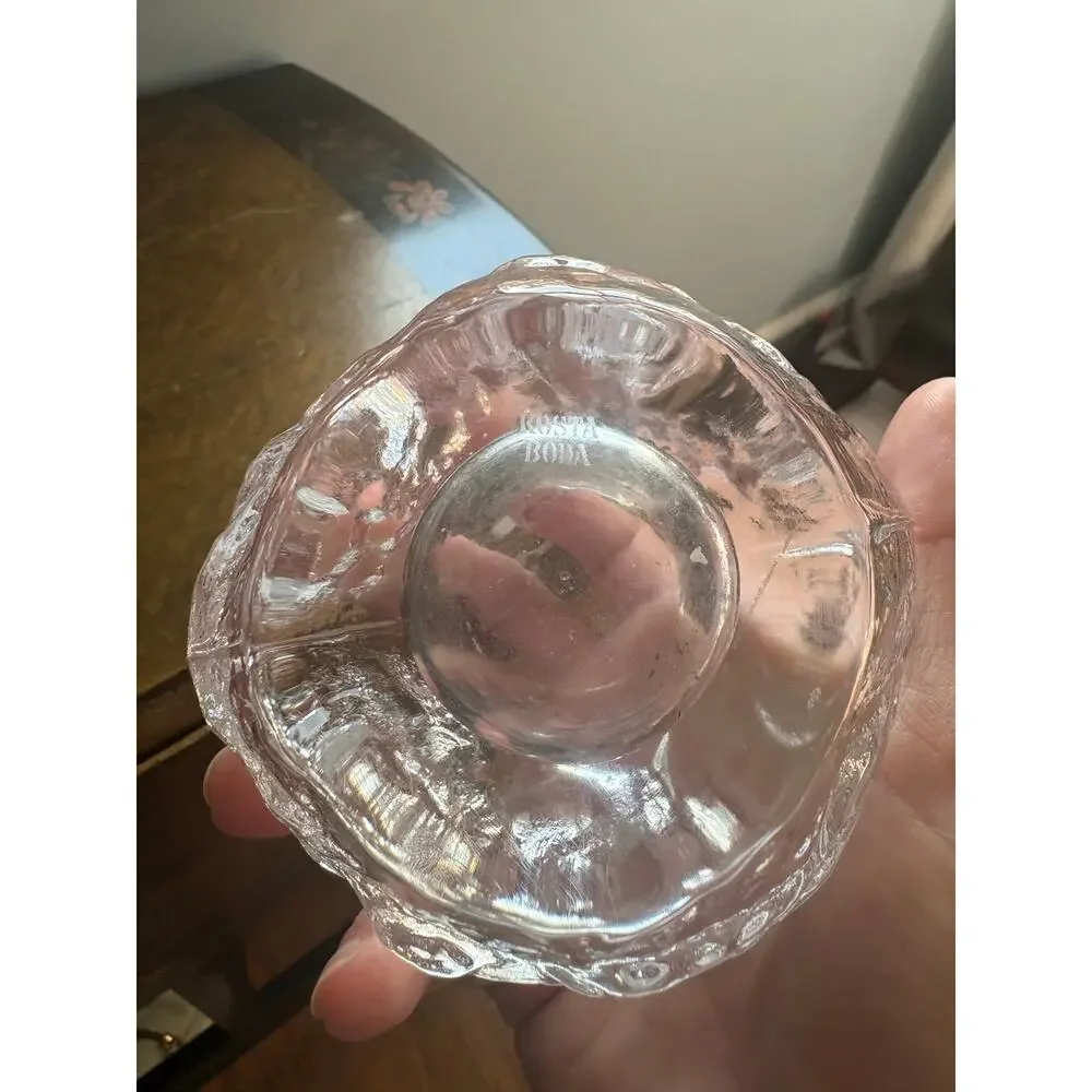 Kosta Boda crystal glass Snowball votive candle holder